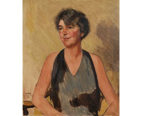 § JAMES MCBEY (SCOTTISH 1883-1959) HALF-LENGTH PORTRAIT OF HORTENSE LOEB Signed and dated 6 July 1931, oil on canvasDimension