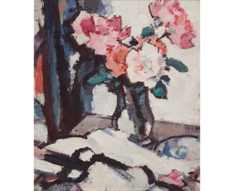 ◆ SAMUEL JOHN PEPLOE R.S.A. (SCOTTISH 1871-1935) STILL LIFE WITH ROSES Signed, oil on canvasDimensions:46cm x 40.5cm (18in x 