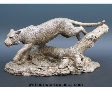 K Sherwin hallmarked silver limited edition (15/100) lioness or similar big cat (length 29cm)