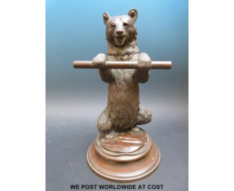 A 19th/20thC bronze dancing bear, 25cm tall