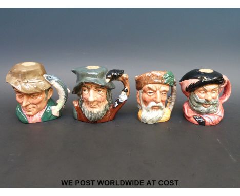Four Royal Doulton character jugs Robinson Crusoe, Rip Van Winkle, Falstaff and The Poacher