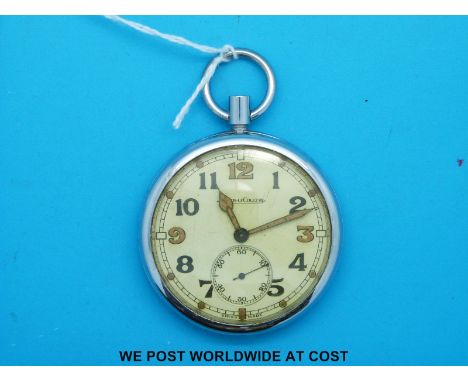 A Jaeger Le Coultre military pocket watch marked to dial with maker's name and to back with ministry broad arrow and G S T P 