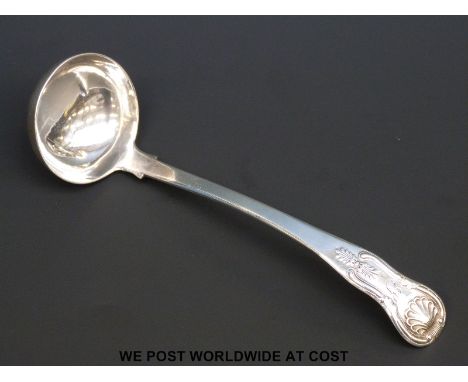 A Georgian Scottish hallmarked silver Kings pattern sauce ladle, length 16cm, Edinburgh 1828 maker James & Walter Marshall (3