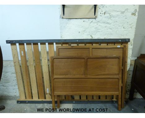 A Fred Gardiner Cotswold School walnut Arts & Crafts bed of paralleled design, the vendor's great uncle was Fred Gardiner who