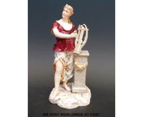 A Rolstadt Volkstedt late 19thC figure of a man playing a mandolin