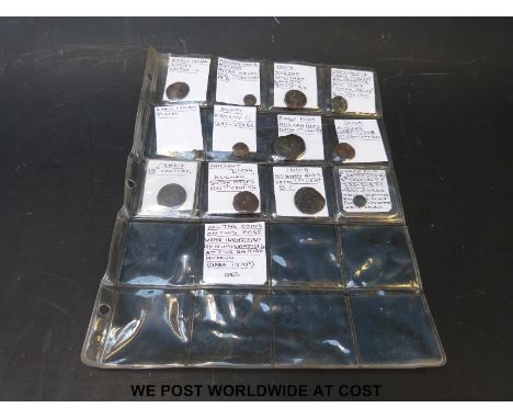 An amateur collection of ancient bronze coins including an early India States, Egypt Ptolemy II, Greek Iona, 4thC BC etc (12 