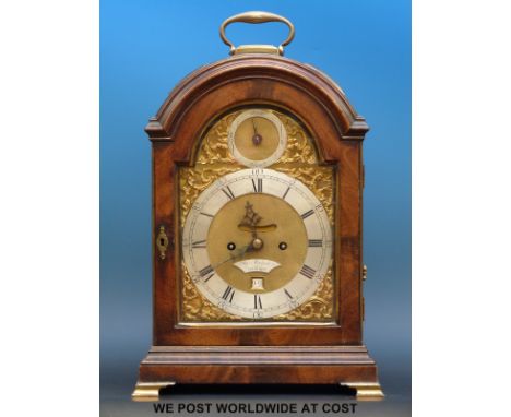 Stephen Rimbault London, George III mahogany cased repeater table clock c1800, the eight day double fusee movement with verge