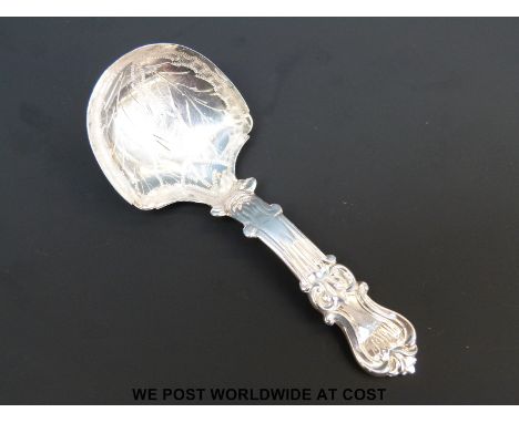 A Victorian hallmarked silver caddy spoon, B'ham 1860, George Unite, length 9cm