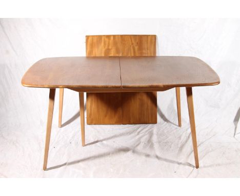 Ercol elm Grand Windsor extending dining table, with hinged undertier extension leaf, W152cm unextended.Light wear and scratc