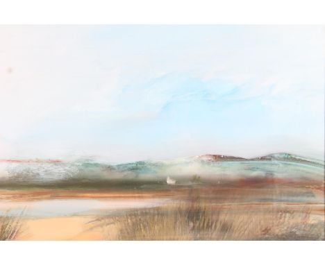 MARDI BARRIE RSW (Scottish 1931-2004) *ARR*  A Side Of Valley, Evening Light  Acrylic on board, unsigned, 46cm x 59cm, frame 