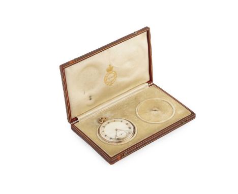 An open face pocket watch by Jump, London, the engine-turned silvered dial with Roman numerals and subsidiary seconds dial, t