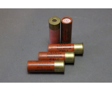 *  Five 14 bore shotgun cartridges, to include four with Purdey & Sons end caps.  SHOTGUN CERTIFICATE REQUIRED.  WE CANNOT PO