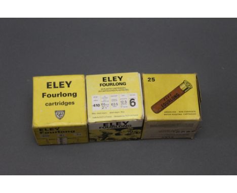 Seventy five Eley Fourlong and other 410 shotgun cartridges. SHOTGUN CERTIFICATE REQUIRED.  WE CANNOT POST AMMUNITION.