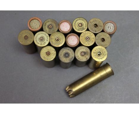 *  Seventeen 12 bore metallic cartridges, to include Eley Perfect and others with heads stamped Stensby of Manchester, Armstr