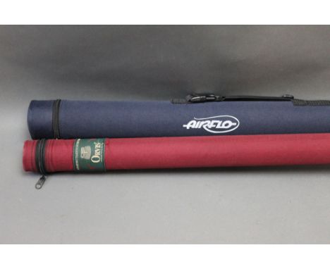 Two hard rod tubes, Orvis measuring 137 cm for a Trident TL rod and an Airflow, length 106 cm.