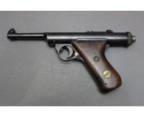 *  A Haenel Model 28R cal 177 air pistol, circa 1930-1939, marked to the top of the air cylinder Brit Patent No. 277265 DRP a