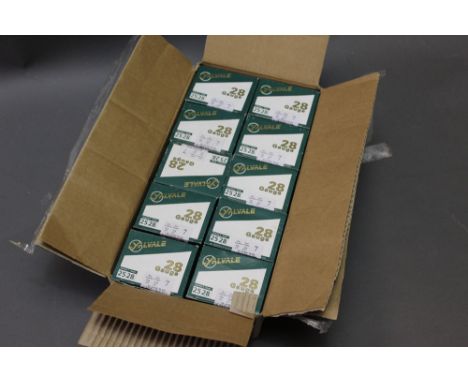 Two hundred and fifty Lyalvale 28 bore shotgun cartridges, 70 mm chamber, 19 gram, shot size 7, plastic wad.  SHOTGUN CERTIFI