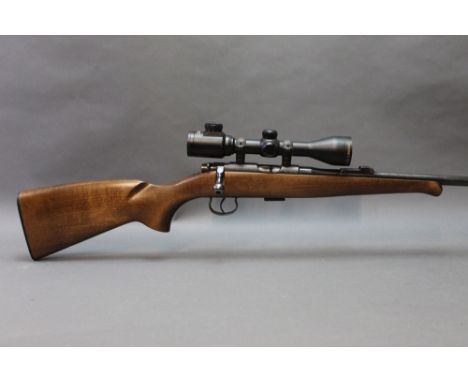 A Brno model 2 cal 22 LR bolt action rifle, screw cut and fitted with a Hawke Endurance 4 x 42 IR telescopic sight.  Serial N
