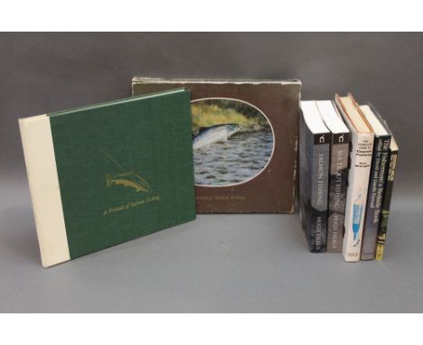 Six books on fishing, to include "A Portrait of Salmon Fishing", written by Geoffrey Nickson and painted by Tim Havers, limit
