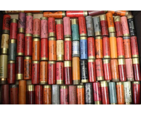 *  Eighty 12 bore shotgun cartridges, paper and metallic cases, to include Alfred Jackson Ironmonger Abergavenny, Steve Smith