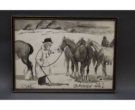 Wilk (John William Wilkinson 1906-1994), a watercolour cartoon depicting Frank Hopkirk of The Royal Oak Hotel in Keswick (193