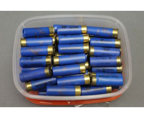 A box of 16 bore cartridges, lead and steel.  SHOTGUN CERTIFICATE REQUIRED.  WE CANNOT POST AMMUNITION.
