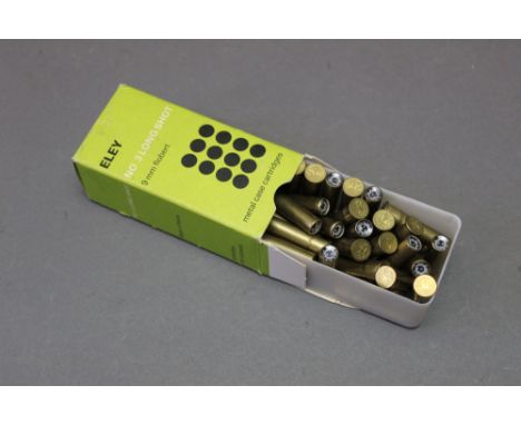 A part box of Eley 9 mm Flobert No 3 long shot.  SHOTGUN CERTIFICATE REQUIRED.  WE CANNOT POST AMMUNITION.
