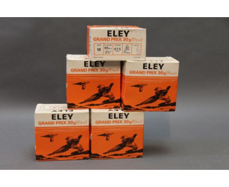 One hundred and twenty five Eley Grand Prix 12 bore shotgun cartridges, 2 1/2" chamber, 30 gram, shot size 6.  SHOTGUN CERTIF
