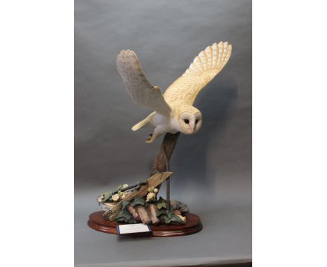 Border Fine Arts a large barn owl sculpture "Silent Wings" model No. B0746, with certificate and box, limited edition 235/600
