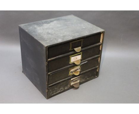 *  A set of four drawers containing gunsmithing parts, to include Rotary under levers, trigger guards, extractors, fore end i