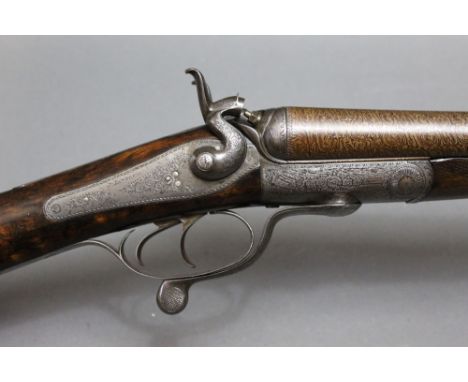 J Lawson Glasgow, a 12 bore Rotary underlever hammer shotgun, with 29 3/4" side by side Damascus barrels, Nitro Reproof 65 mm