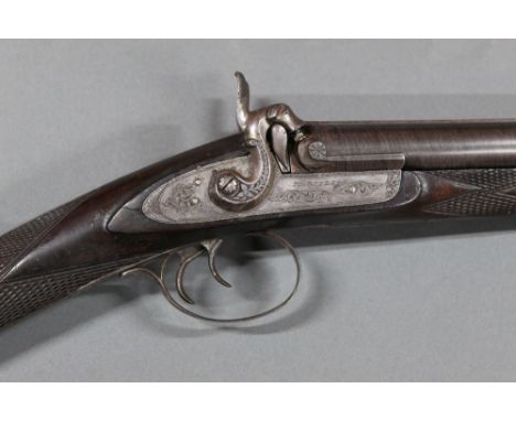 *  Mortteer a percussion muzzle loading double barrelled shotgun, with 31 1/2" barrels, marked to the rib in silver "London T