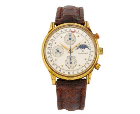 Chronoswiss con cassa placcata in oro e fondello in acciaio a vite, Cal. Valjoux 7750, full set 1992, condizioni "NOS" con bo