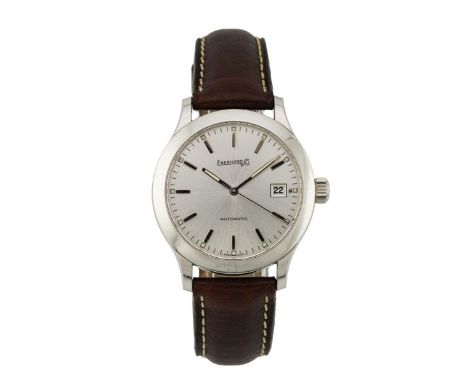 Eberhard Aiglon automatico Ref. 41116 quadrante silver datario a ore 3, cinturino, fibbia e corona originali, fondello serrat