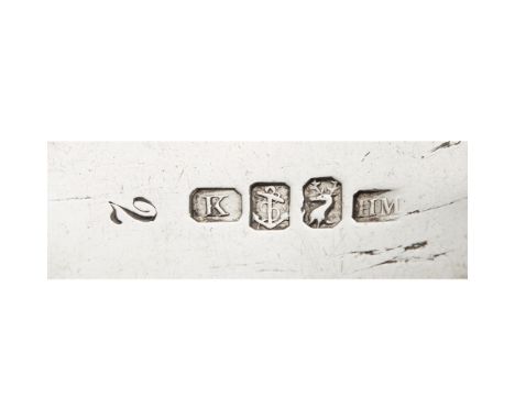 DUMFRIES - A SCOTTISH PROVINCIAL TODDY LADLE  HENRIE MOUNCIE   marked italic 2, K, anchor, stag's head, HM, of Fiddle pattern