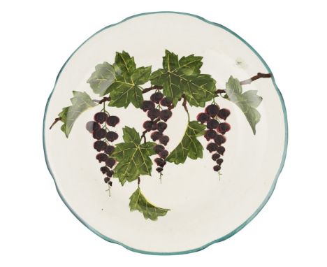 A WEMYSS WARE GORDON DESSERT PLATE  'BLACKCURRANTS PATTERN', CIRCA 1900   impressed mark WEMYSS WARE/ R. H. & S., printed ret