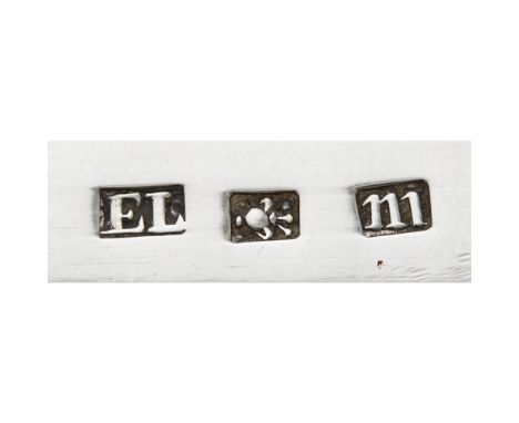 DUNDEE - A PAIR OF SCOTTISH PROVINCIAL SUGAR TONGS  EDWARD LIVINGSTON   marked EL, pot of lilies, M, of Old English pattern w