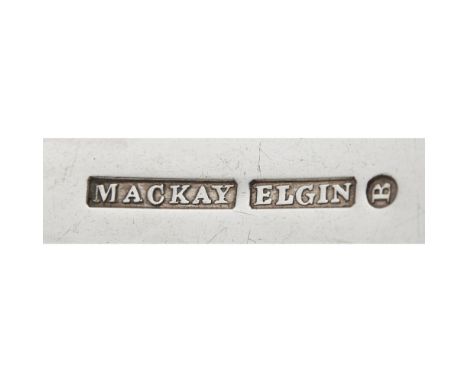 ELGIN - A SILVER PLATED SCOTTISH PROVINCIAL TODDY LADLE  JAMES R MCKAY   marked MACKAY, ELGIN, B, of Fiddle pattern with vaca