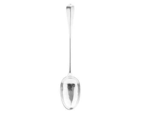 A GEORGE II HASH SPOON  WILLIAM DEMPSTER, EDINBURGH 1757   Assay Master Hugh Gordon, of Hanoverian pattern with engraved cres