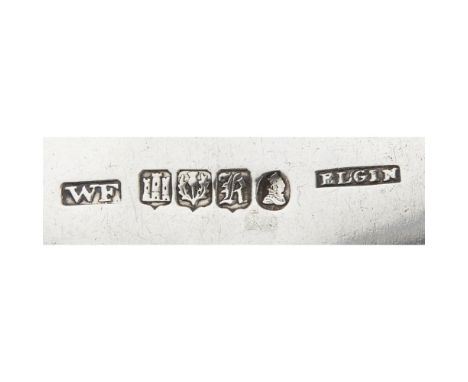 ELGIN - A SCOTTISH PROVINCIAL TODDY LADLE  WILLIAM FERGUSON   marked WF, Edinburgh 1841, ELGIN, of Fiddle pattern with script