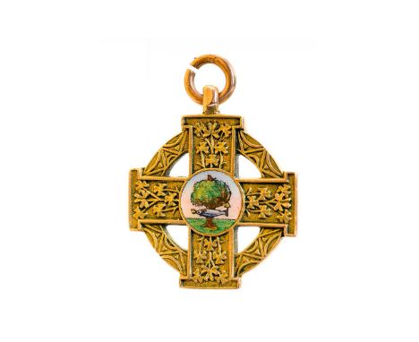 DAN DAWSON OF CELTIC F.C., ALLIANCE CHAMPIONSHIP WINNERS GOLD MEDAL 1936/37  the obverse with enamel crest, within Celtic cro