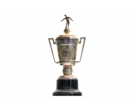 JOHN BONNAR OF CELTIC F.C., CORONATION CUP WINNERS SILVER TROPHY, 1953  the assayed sterling silver twin handled trophy with 