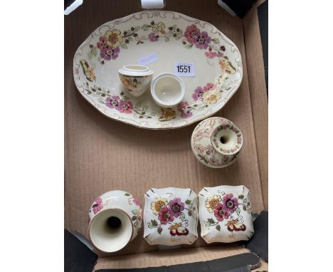 Zsolnay oval dish and various vases etc. six items
