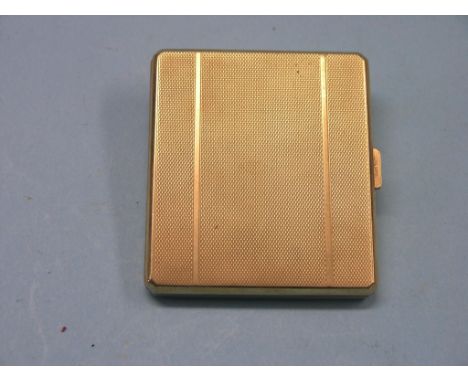 An engine-turned 9ct. gold cigarette case, Birmingham 1934, 85 grams gross - personalised SEE ILLUSTRATION