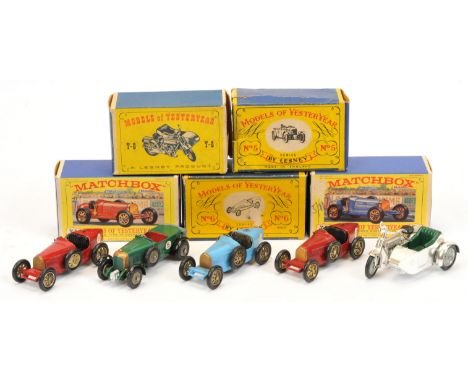 Matchbox Models of Yesteryear a mixed group of Racing Vehicles and similar to include, Y5 1929 Le Mans Bentley Issue 2 - Brit