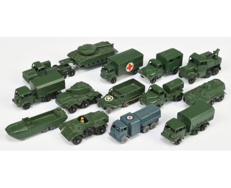 Matchbox Regular wheels Military&nbsp; Unboxed Group Of 13 To Include 63a "Ambulance", 64a Scammell Recovery Tractor Plus oth