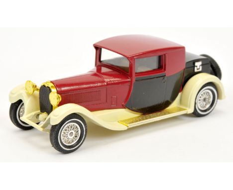 Matchbox Models of Yesteryear Y24 1928 Bugatti T44 - colour trial model - maroon body, black door panels, cream chassis, blac
