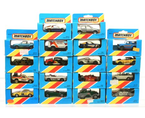 Matchbox Superfast, a mixed boxed group of Mainly Sports Cars Vehicles to include, MB1 Dodge Challenger, MB12 Pontiac Firebir