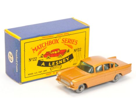 Matchbox Regular wheels 22b Vauxhall Cresta - Stannard Code 20, metallic light gold without rear silver trim but with red tai
