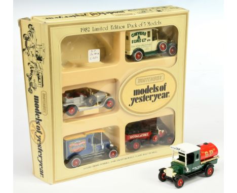 Matchbox Models of Yesteryear "1982 Limited Edition Pack" - consisting of 5 models (1) No.Y3 Ford Model T Tanker "BP" with bl